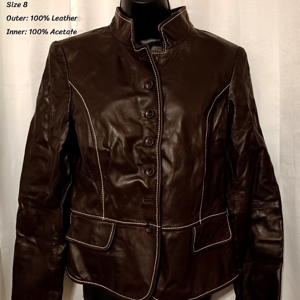 New Ellen Tracy Leather Jackets Size 8
